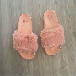 Jeffrey Campbell Play Faux Fur Slides